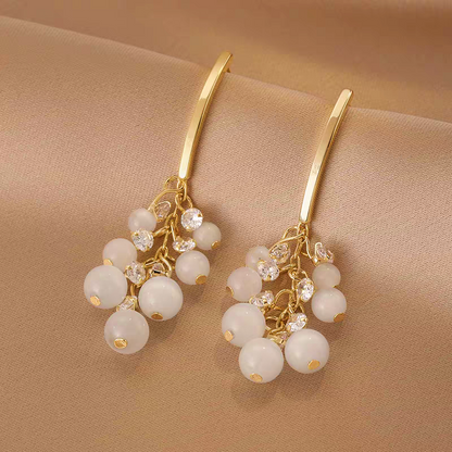 14K Gold-Plated Cat's Eye Tassel Earrings