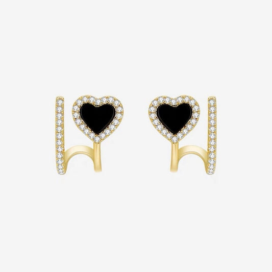 14K Gold-Plated Cherish Heart Studs