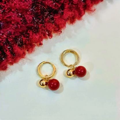 14K Gold-Plated Cherry Bead Earrings