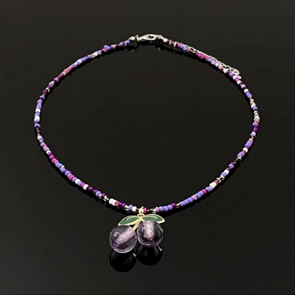 14K Gold-Plated Cherry Beaded Necklaces