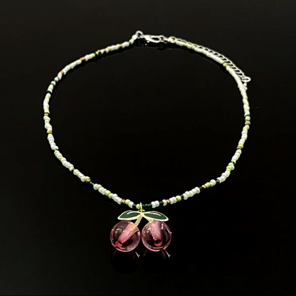14K Gold-Plated Cherry Beaded Necklaces