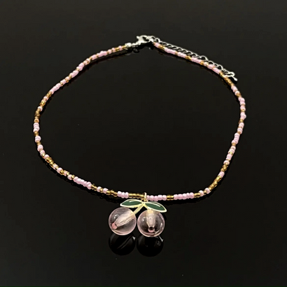 14K Gold-Plated Cherry Beaded Necklaces