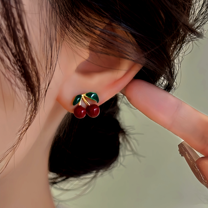14K Gold-Plated Cherry Earrings