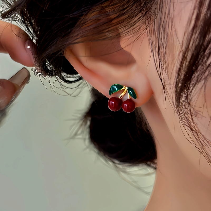 14K Gold-Plated Cherry Earrings