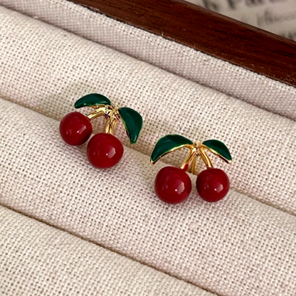 14K Gold-Plated Cherry Earrings