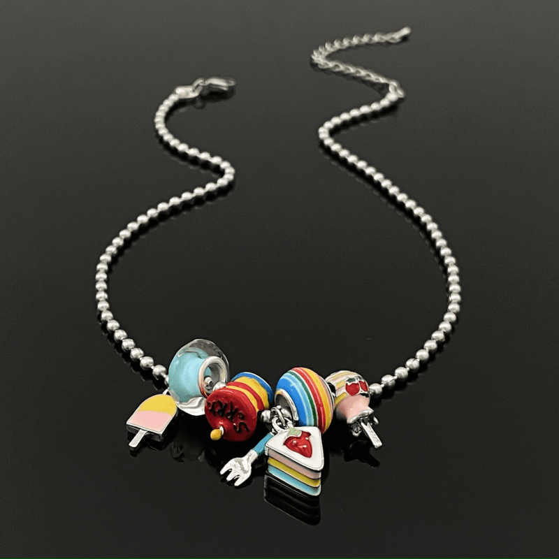 14K Gold-Plated Colorful Cake Necklaces