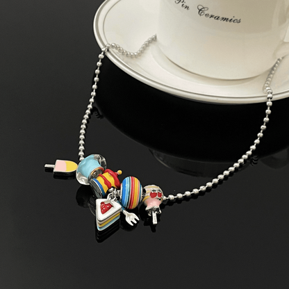 14K Gold-Plated Colorful Cake Necklaces