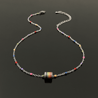 14K Gold-Plated Colorful Ring Necklaces