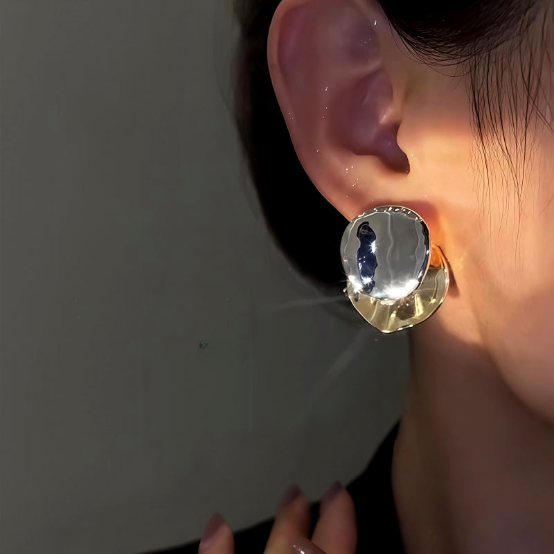 14K Gold-Plated Contrast Disc Earrings