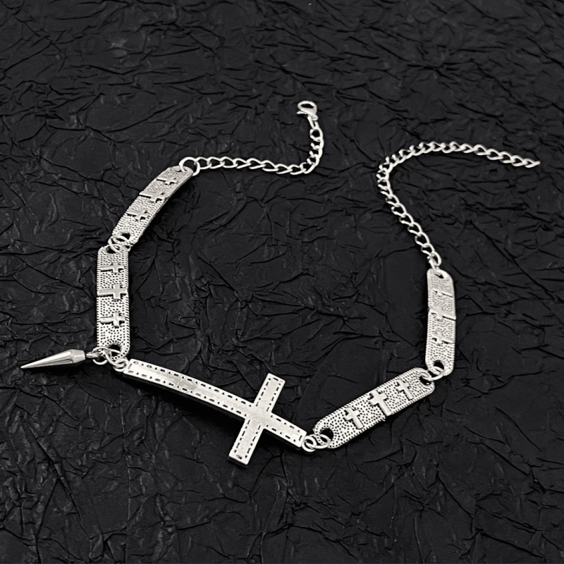14K Gold-Plated Cross Rivet Choker