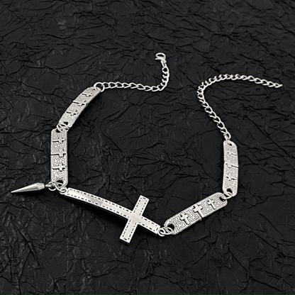 14K Gold-Plated Cross Rivet Choker