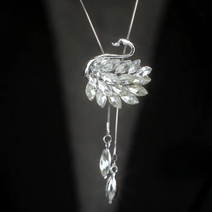 14K Gold-Plated Crystal Swan With Diamonds Necklace