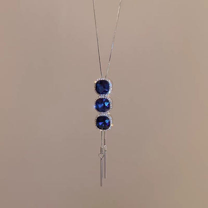14K Gold-Plated Crystal Sweater Chain Necklaces
