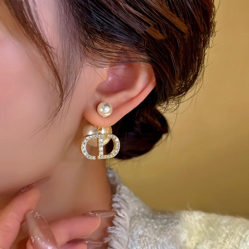 14K Gold-Plated Daimond Bead Jacket Earrings