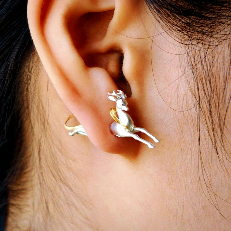 14K Gold-Plated Deer Studs