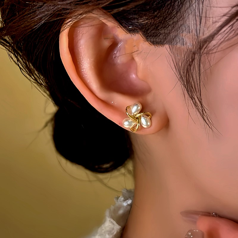 14K Gold-Plated Diamond Bead Stud Earrings