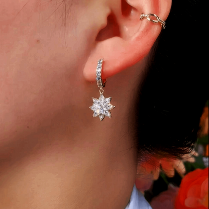 14K Gold-Plated Diamond Bling Sunflower Earrings
