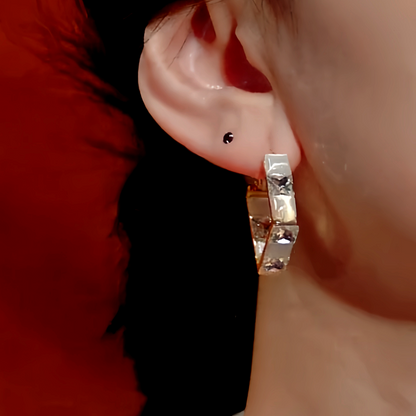 14K Gold-Plated Diamond Cat'S Eye Earrings