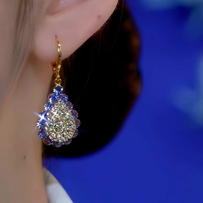 14K Gold-Plated Diamond Drop Earrings