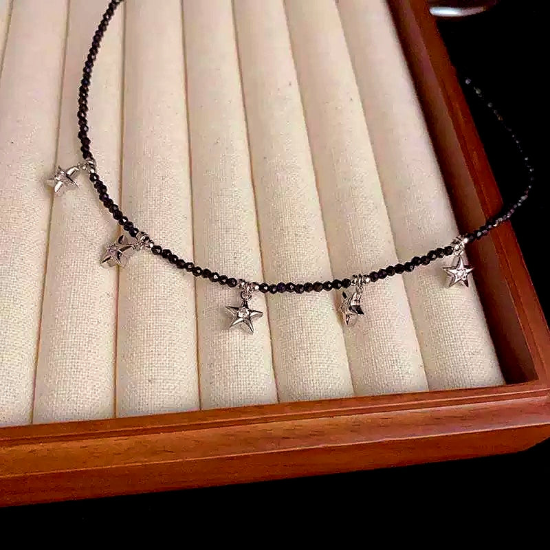14K Gold-Plated Diamond Five-Star Clavicle Chain Necklace
