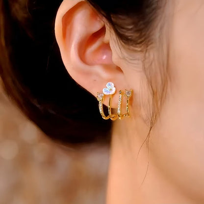 14K Gold-Plated Diamond Fresh flower Studs