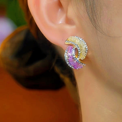 14K Gold-Plated Diamond Geometric Earrings