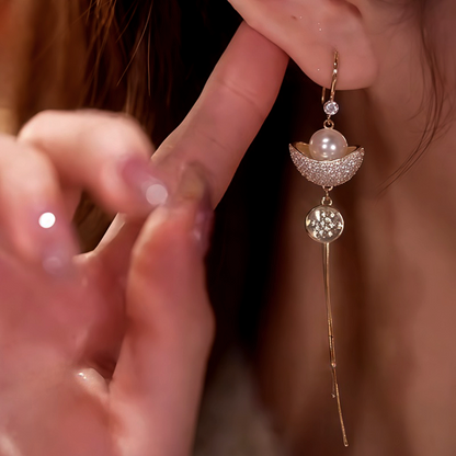 14K Gold-Plated Diamond Gold Ingot Earrings