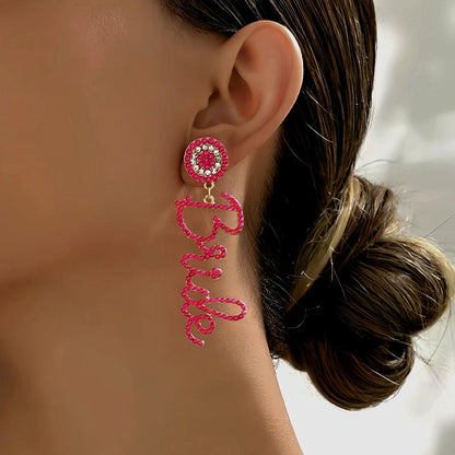 14K Gold-Plated Diamond Letter Tassel Earrings