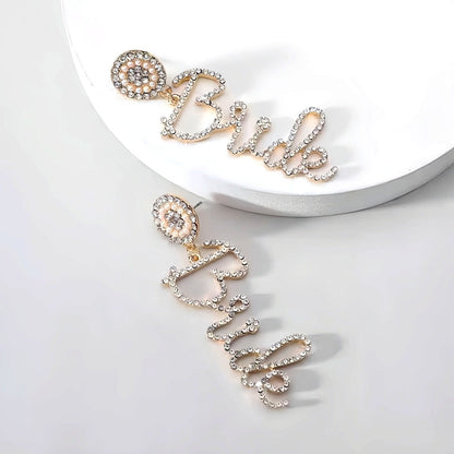 14K Gold-Plated Diamond Letter Tassel Earrings