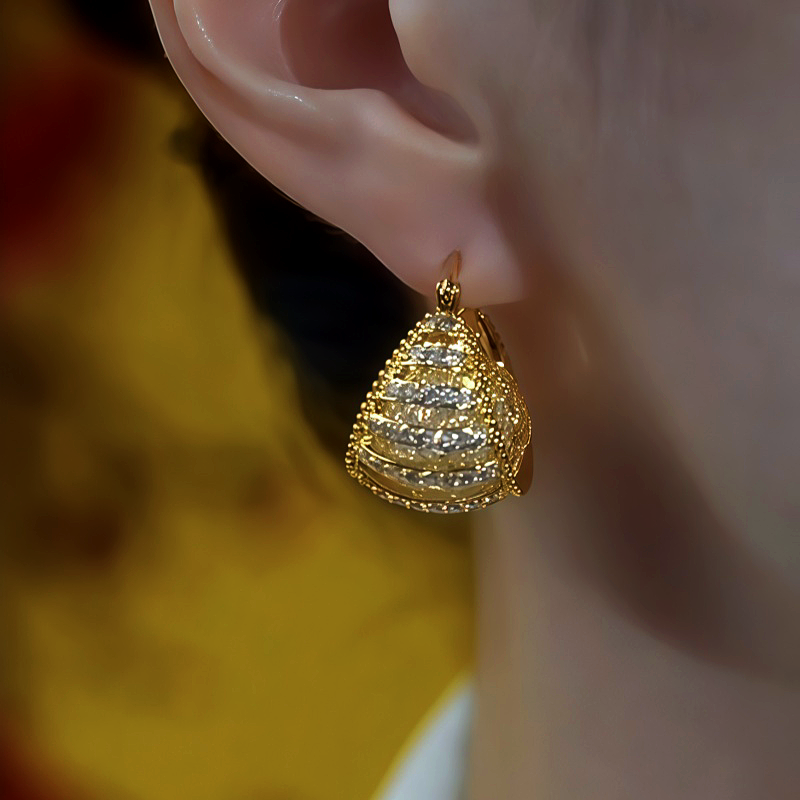 14K Gold-Plated Diamond Mesh Earrings