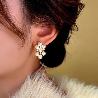 14K Gold-Plated Diamond Pearl Tassel Earrings