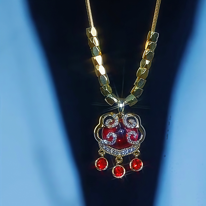 14K Gold-Plated Diamond Ruyi Lock Necklace