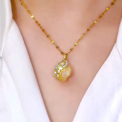 14K Gold-Plated Diamond Water Drop Necklaces