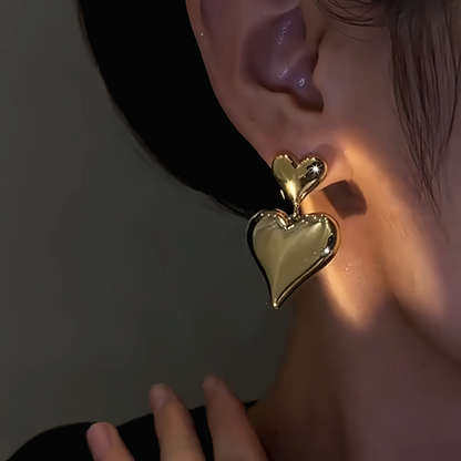 14K Gold-Plated Double-Heart Earrings