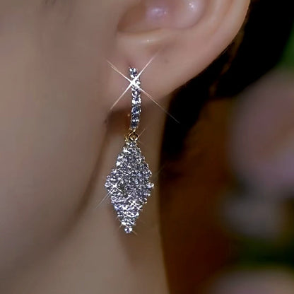 14K Gold-Plated Double-Layer Diamond Earrings