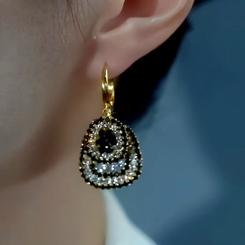 14K Gold-Plated Double-Layer Diamond Earrings