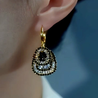14K Gold-Plated Double-Layer Diamond Earrings