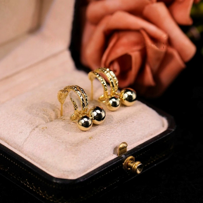 14K Gold-Plated Double-Layer Water Drop Earrings