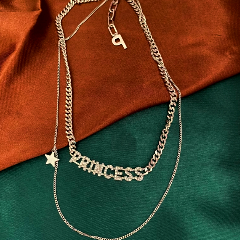 14K Gold-Plated Double-Layered Letter Necklace