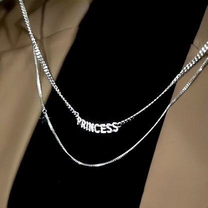 14K Gold-Plated Double-Layered Letter Necklace