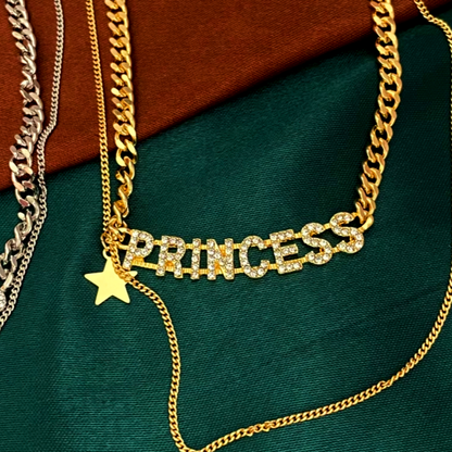 14K Gold-Plated Double-Layered Letter Necklace