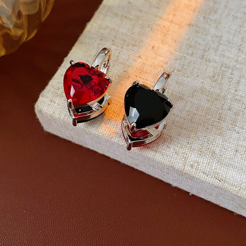 14K Gold-Plated Double-Sided Contrasting Heart Earrings