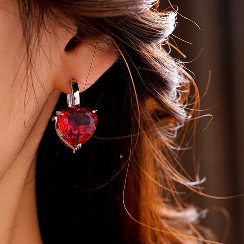 14K Gold-Plated Double-Sided Contrasting Heart Earrings