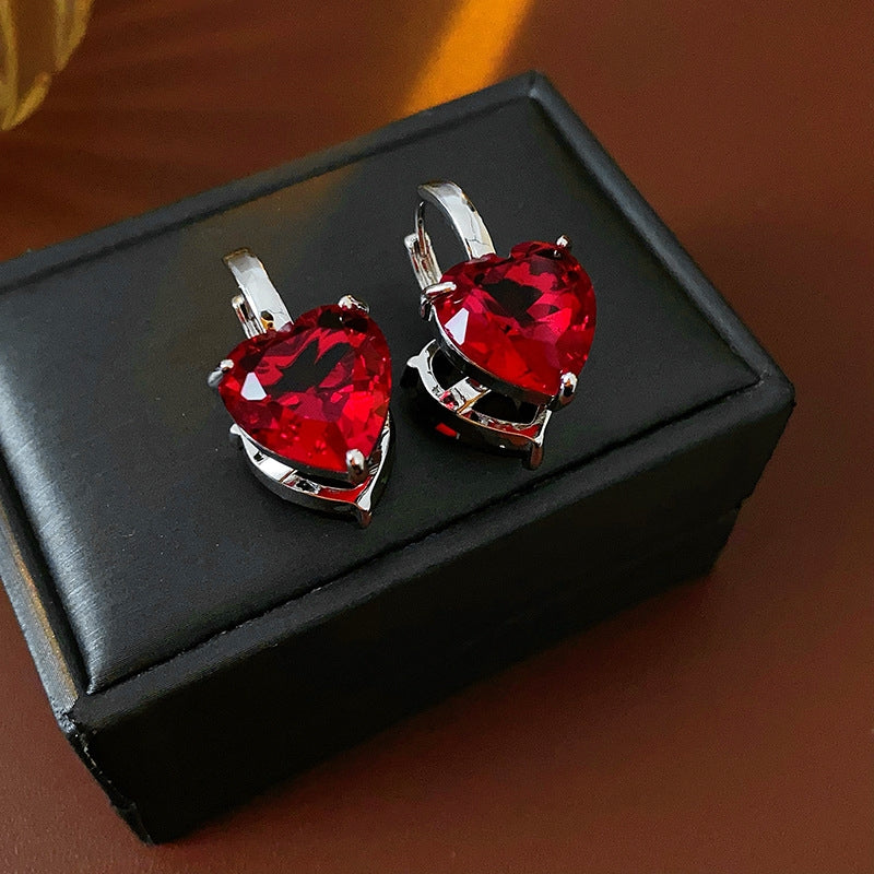 14K Gold-Plated Double-Sided Contrasting Heart Earrings