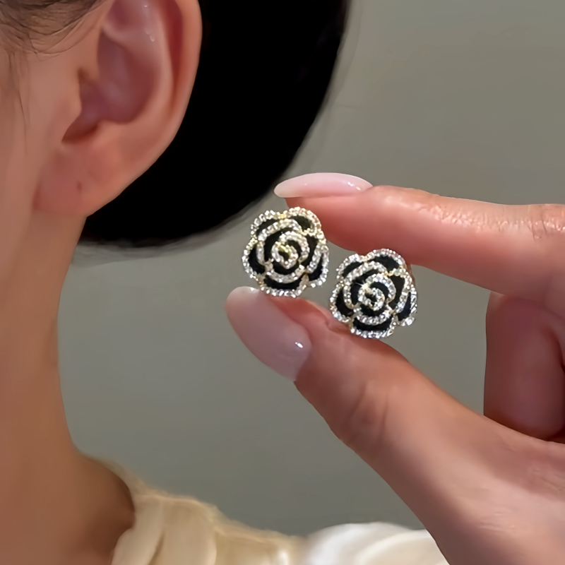 14K Gold-Plated Double-Sided Rose Earrings