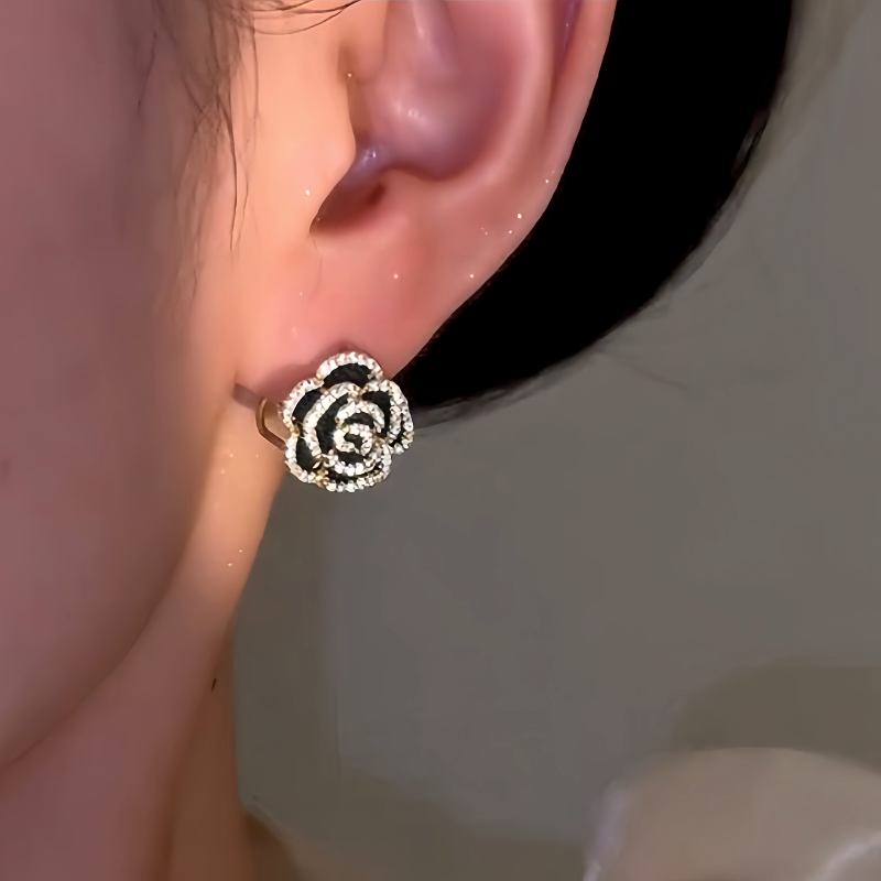 14K Gold-Plated Double-Sided Rose Earrings