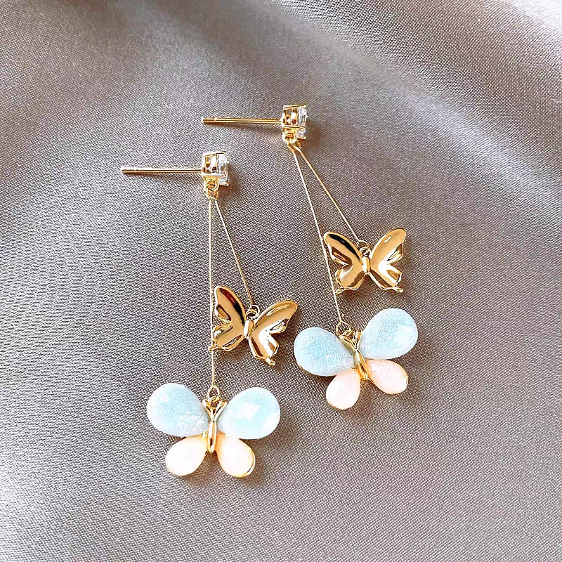 14K Gold-Plated Elegant Butterfly Earrings
