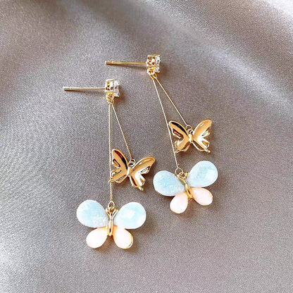 14K Gold-Plated Elegant Butterfly Earrings