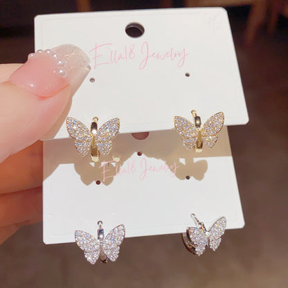 14K Gold-Plated Elegant Butterfly Earrings
