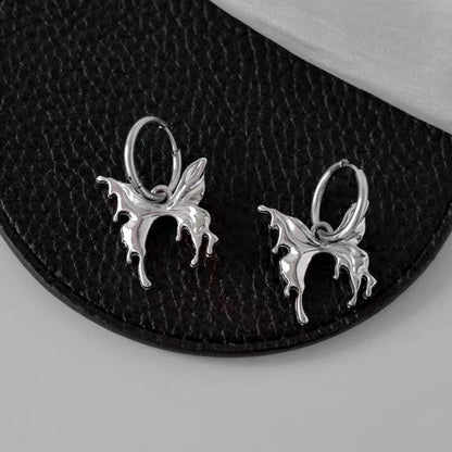14K Gold-Plated Elegant Butterfly Pendant Earrings